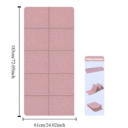 Foldable Yoga Mat Eco Friendly Tpe Folding Travel Fitness Exercise Double Sided Non-Slip for Pilates & Floor Workouts