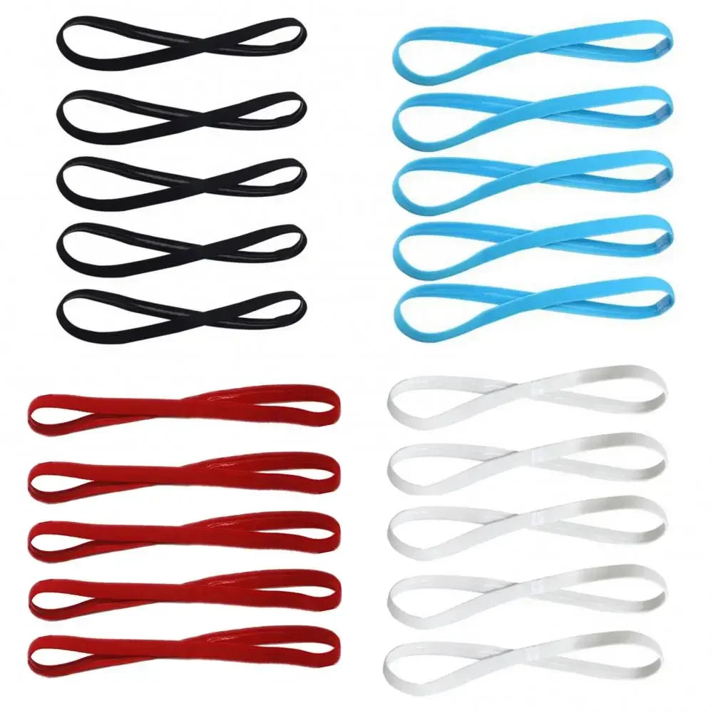5Pcs Candy Color Women Men Yoga Hair Bands Sports Headband Girls Sport Anti-Slip Elastic Rubber Sweatband Football Running