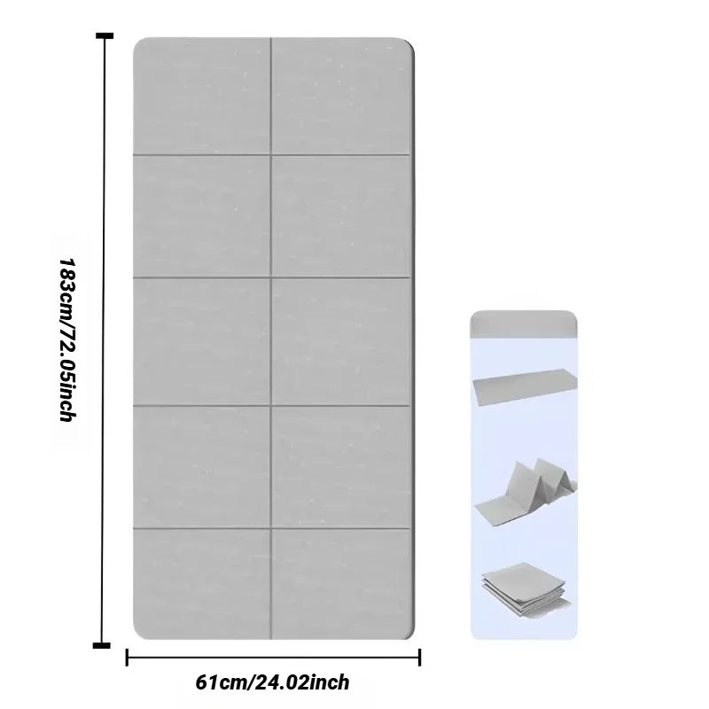 Foldable Yoga Mat Eco Friendly Tpe Folding Travel Fitness Exercise Double Sided Non-Slip for Pilates & Floor Workouts
