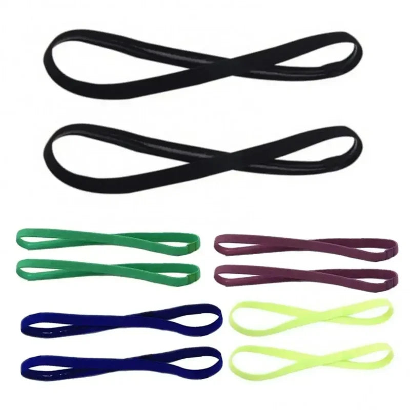 5Pcs Candy Color Women Men Yoga Hair Bands Sports Headband Girls Sport Anti-Slip Elastic Rubber Sweatband Football Running
