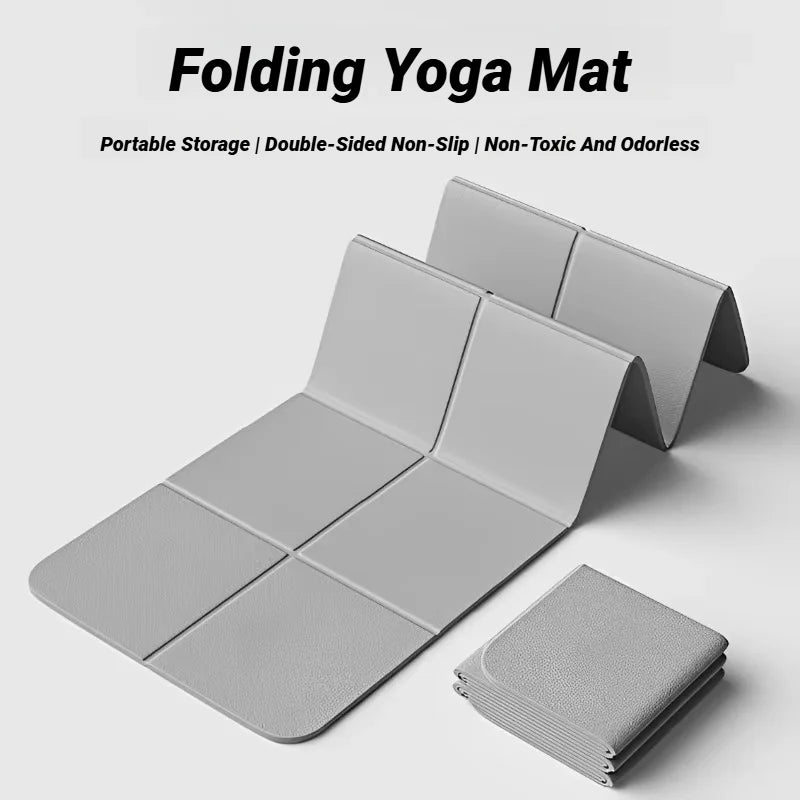 Foldable Yoga Mat Eco Friendly Tpe Folding Travel Fitness Exercise Double Sided Non-Slip for Pilates & Floor Workouts