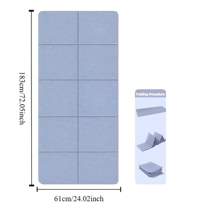 Foldable Yoga Mat Eco Friendly Tpe Folding Travel Fitness Exercise Double Sided Non-Slip for Pilates & Floor Workouts