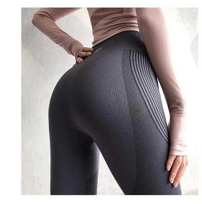 Fitness Pants Women Stretch Tight Peach Buttock Lifting Yoga Pants High Waist Belly Holding Quick Dry Running Sweat?Pants Fitnes